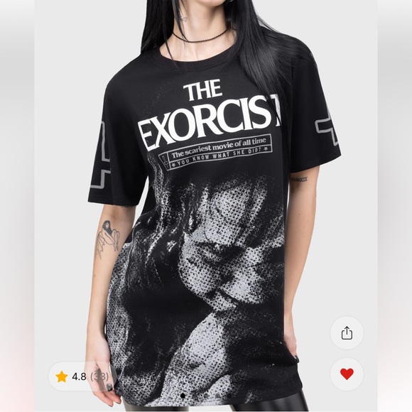 🏷️BNWT Killstar Exorcist Regan Black Graphic Tunic Top - Picture 2 of 7